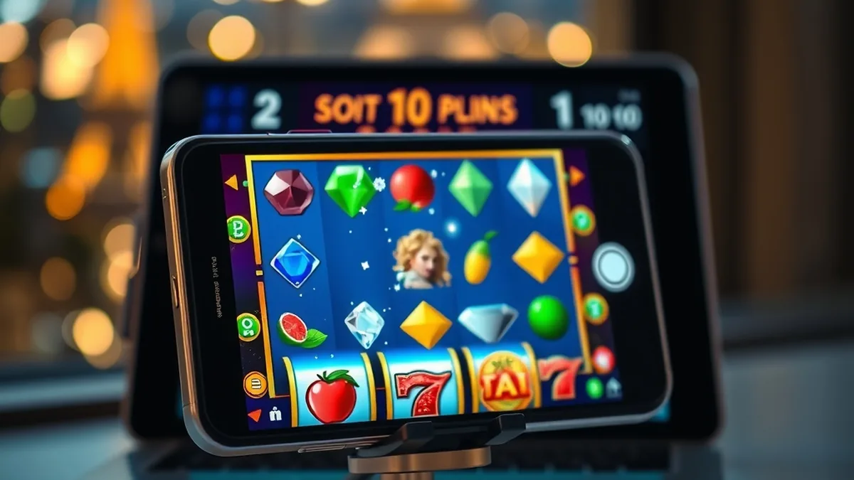 Smartphone affichant des rouleaux de machine à sous dans le navigateur mobile